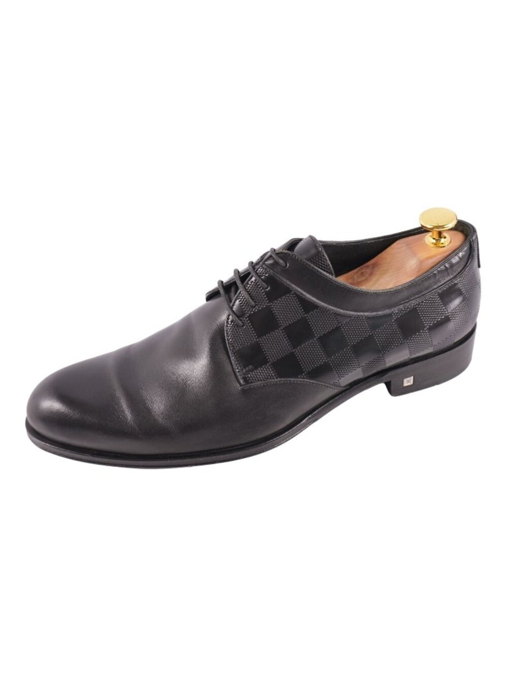 Louis Vuitton Leather Shoes Derby Business Damier Black 7